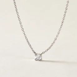 Collier Court Argent Blanc Lylwenn Oxyde De Zirconium