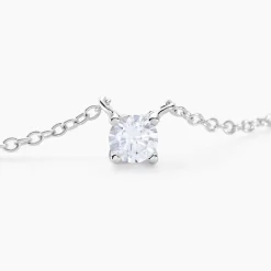 Collier Court Argent Blanc Lylwenn Oxyde De Zirconium