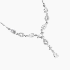 Marc Orian Colliers|Colliers Avec Pierres > Collier Cravate Argent Blanc Benedito Oxydes De Zirconium