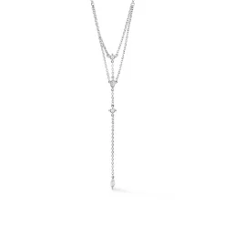 Collier Cravate Argent Blanc Syrielle Oxyde De Zirconium