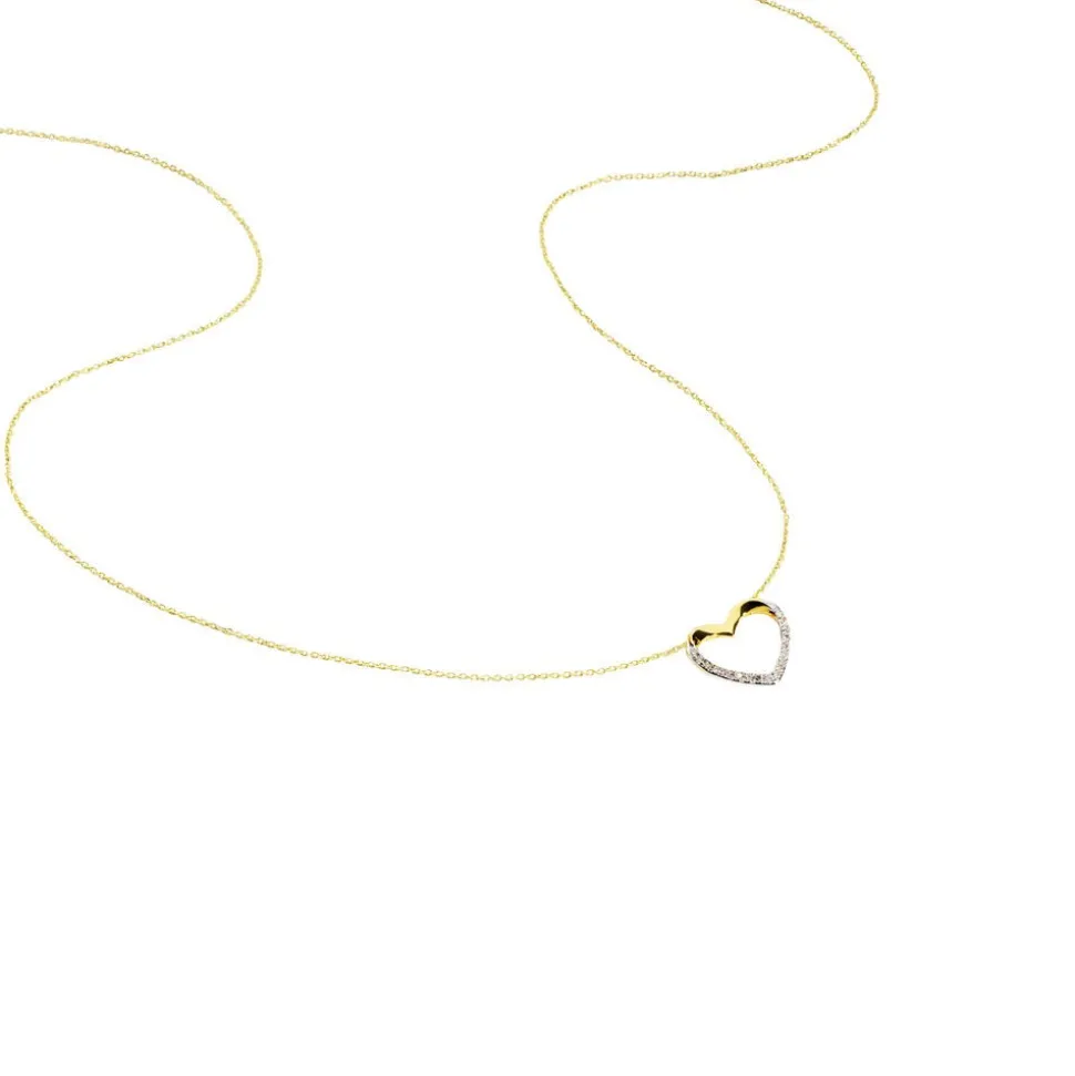 Collier Cœur Or Jaune Diamant