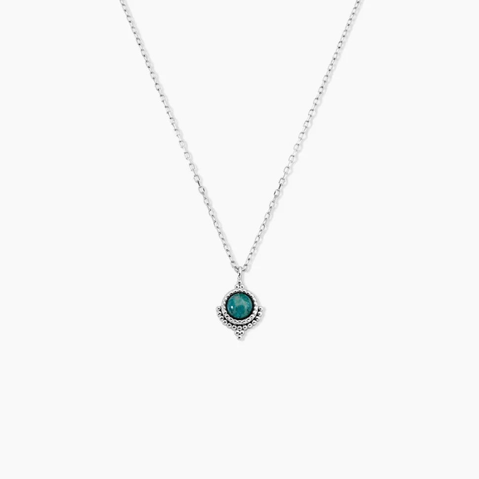 Collier Cyprien Argent Blanc Amazonite