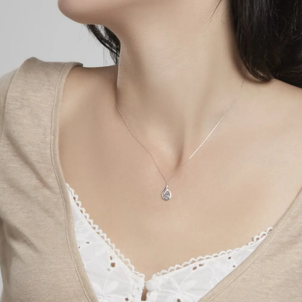 Marc Orian Colliers|Colliers Avec Pierres > Collier Daen Or Blanc Topaze Oxyde