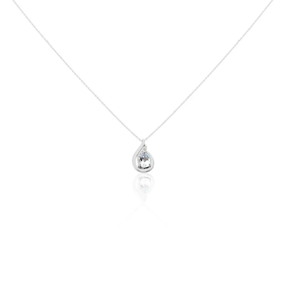 Marc Orian Colliers|Colliers Avec Pierres > Collier Daen Or Blanc Topaze Oxyde