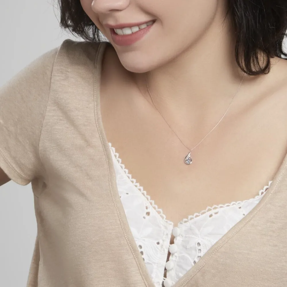 Marc Orian Colliers|Colliers Avec Pierres > Collier Daen Or Blanc Topaze Oxyde