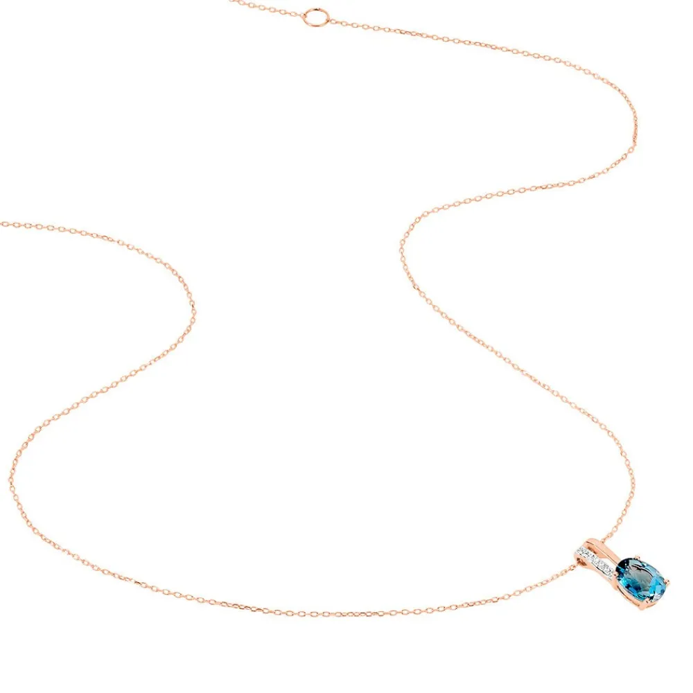 Marc Orian Colliers|Colliers Avec Pierres > Collier Dalia Or Rose Topaze Et Oxyde De Zirconium