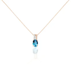Marc Orian Colliers|Colliers Avec Pierres > Collier Dalia Or Rose Topaze Et Oxyde De Zirconium