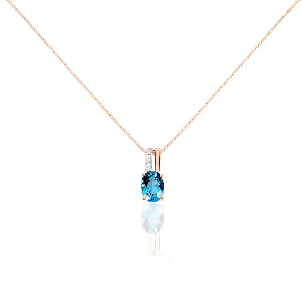 Marc Orian Colliers|Colliers Avec Pierres > Collier Dalia Or Rose Topaze Et Oxyde De Zirconium