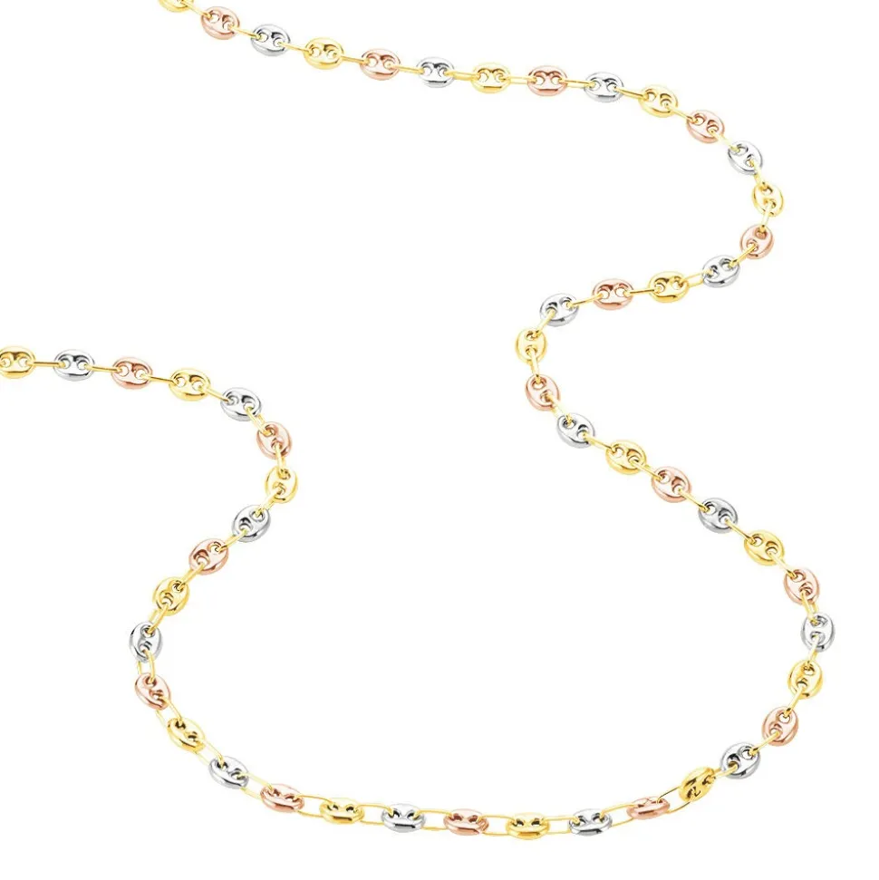 Collier Dami Maille Grain De Cafe Or Tricolore