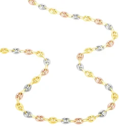 Collier Dami Maille Grain De Cafe Or Tricolore