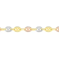 Collier Dami Maille Grain De Cafe Or Tricolore