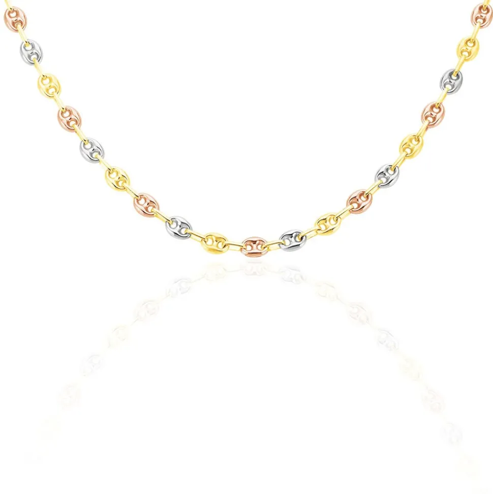 Collier Dami Maille Grain De Cafe Or Tricolore