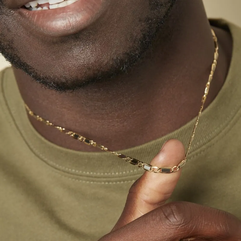 Marc Orian Colliers|Chaines Homme > Collier Danae Plaquette Or Bicolore
