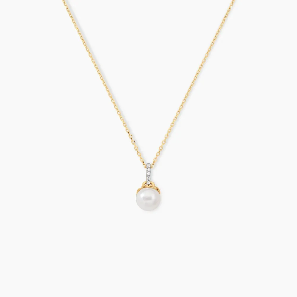 Marc Orian Parures De Mariage|Colliers > Collier Delight Or Jaune Perle De Culture Oxyde De Zirconium