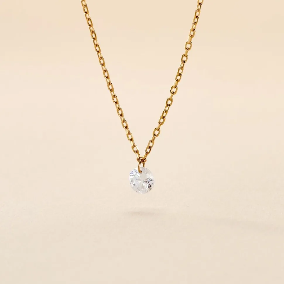 Collier Delma Plaqué Or Jaune Oxyde De Zirconium