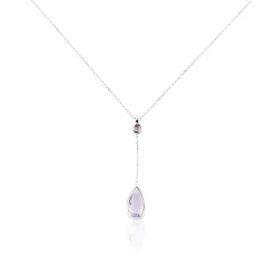 Marc Orian Colliers|Colliers Avec Pierres > Collier Dennis Or Blanc Amethyste or blanc amethyste violette