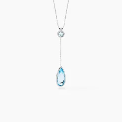 Marc Orian Colliers|Colliers Avec Pierres > Collier Dennis Or Blanc Topaze or blanc topaze bleu sky