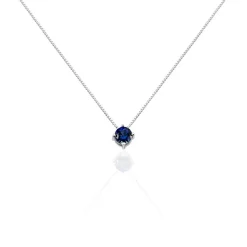 Collier Dwight Argent Blanc Oxyde De Zirconium Bleu