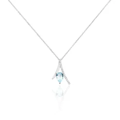 Marc Orian Colliers|Colliers Avec Pierres > Collier Electa Or Blanc Topaze Et Oxyde De Zirconium