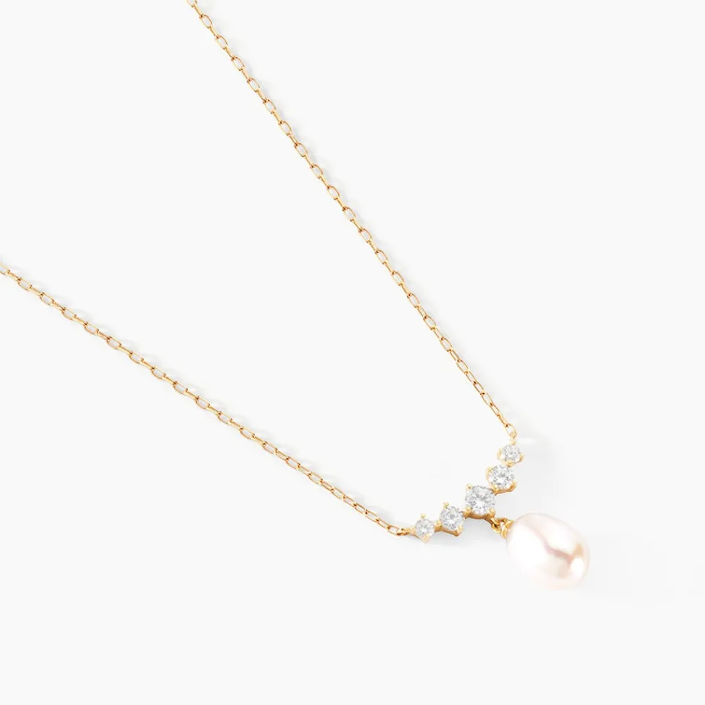 Marc Orian Colliers|Colliers Avec Pierres > Collier Elysia Or Jaune Perle De Culture Oxyde De Zirconium