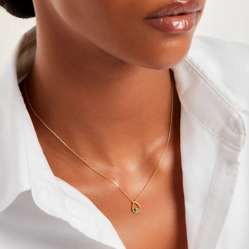 Marc Orian Colliers|Colliers Avec Pierres > Collier Emeria Or Jaune Emeraude