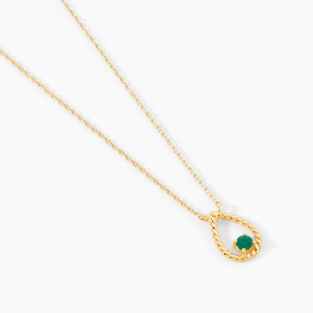 Marc Orian Colliers|Colliers Avec Pierres > Collier Emeria Or Jaune Emeraude