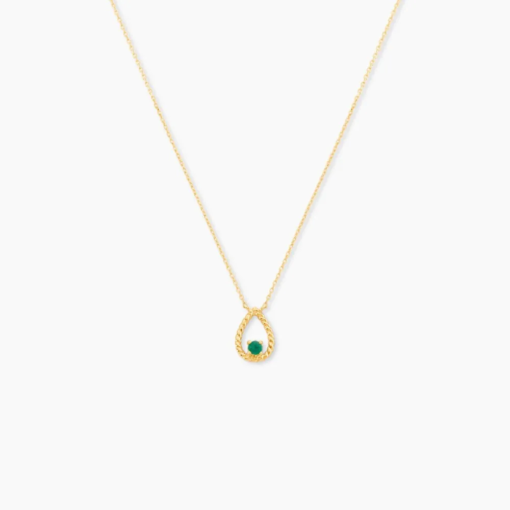 Marc Orian Colliers|Colliers Avec Pierres > Collier Emeria Or Jaune Emeraude