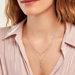 Marc Orian Colliers|Colliers Avec Pierres > Collier Emmie Argent Blanc Oxyde De Zirconium