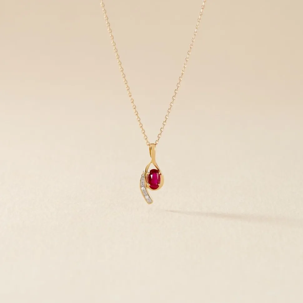 Collier Emotion Or Jaune Rubis Diamant