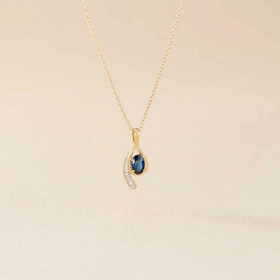 Collier Emotion Or Jaune Saphir Diamant