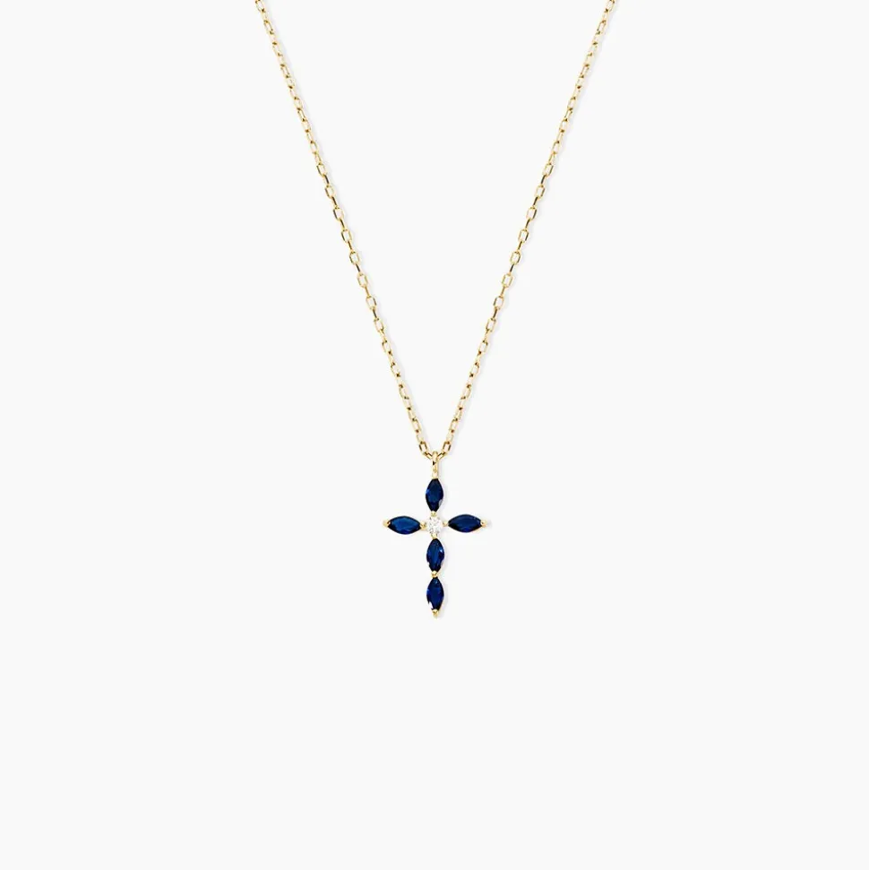 Collier Eser Or Jaune Oxyde De Zirconium