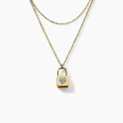 Collier Eva Acier Jaune Cristal