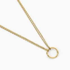 Marc Orian Colliers Fantaisie|Colliers > Collier Eva Cercle Ajoure Acier Jaune