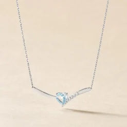 Marc Orian Colliers Cœur|Colliers > Collier Eva Or Blanc Topaze Et Oxyde De Zirconium