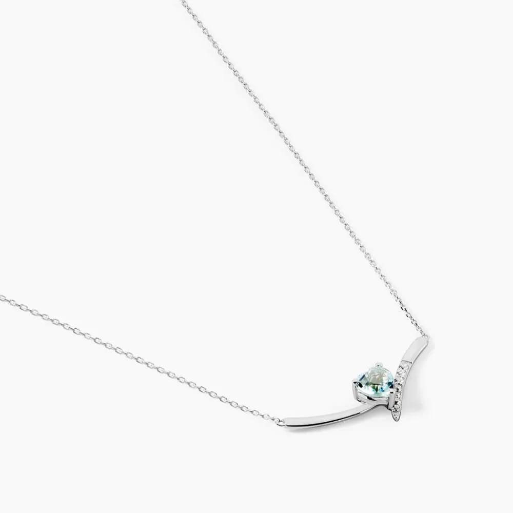 Marc Orian Colliers Cœur|Colliers > Collier Eva Or Blanc Topaze Et Oxyde De Zirconium