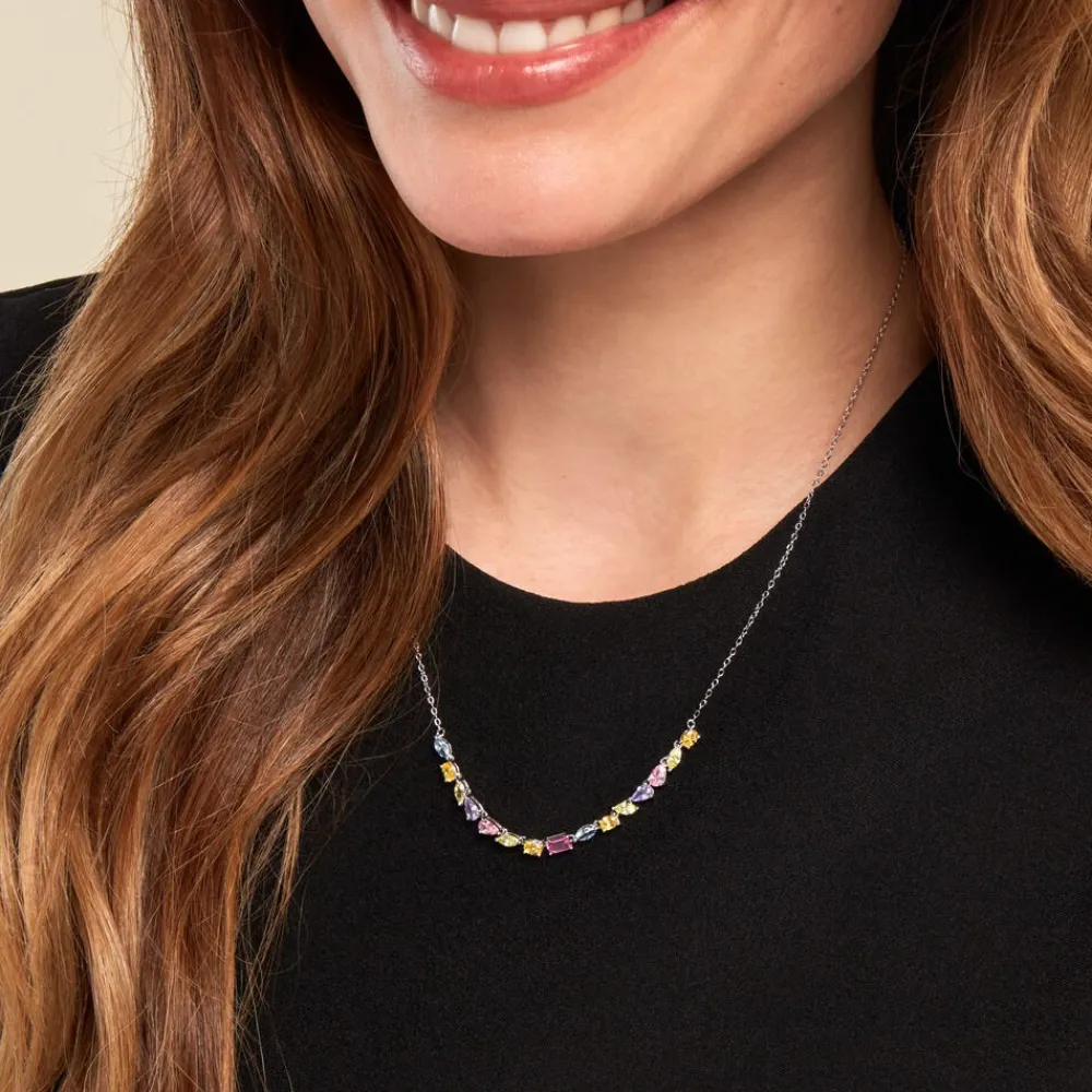 Marc Orian Colliers|Colliers Avec Pierres > Collier Evasion Argent Blanc Pierre De Synthese Oxyde De Zirconium argent blanc oxyde