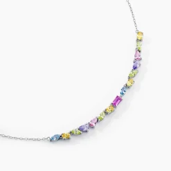Marc Orian Colliers|Colliers Avec Pierres > Collier Evasion Argent Blanc Pierre De Synthese Oxyde De Zirconium argent blanc oxyde