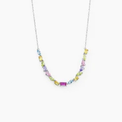 Marc Orian Colliers|Colliers Avec Pierres > Collier Evasion Argent Blanc Pierre De Synthese Oxyde De Zirconium argent blanc oxyde