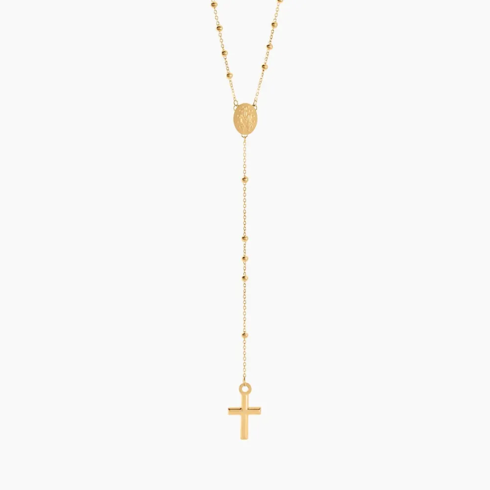 Marc Orian Colliers|Bijoux Homme > Collier Evelina Croix Maille Boule Or Jaune
