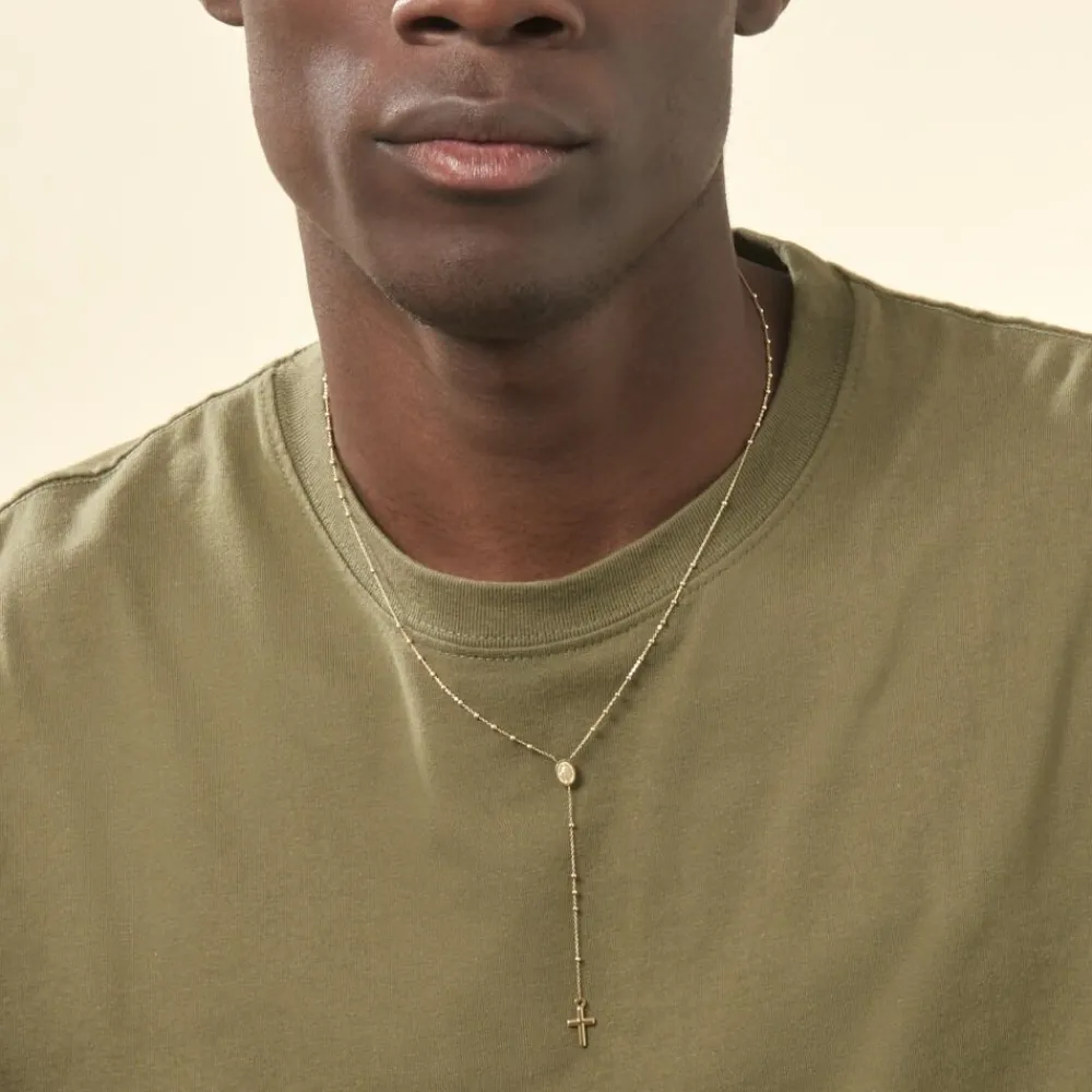 Marc Orian Colliers|Bijoux Homme > Collier Evelina Croix Maille Boule Or Jaune