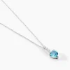 Marc Orian Colliers|Colliers Cœur > Collier Fany Or Blanc Topaze Et Oxyde De Zirconium