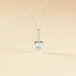 Marc Orian Colliers|Colliers Cœur > Collier Fany Or Blanc Topaze Et Oxyde De Zirconium