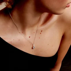 Marc Orian Colliers|Colliers Cœur > Collier Fany Or Blanc Topaze Et Oxyde De Zirconium