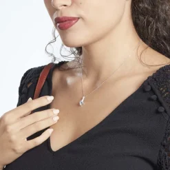 Marc Orian Colliers|Colliers Cœur > Collier Fany Or Blanc Topaze Et Oxyde De Zirconium