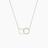 Collier Fei Or Jaune Argent Blanc Oxyde De Zirconium