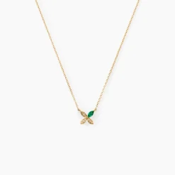 Marc Orian Colliers|Colliers Avec Pierres > Collier Flower Power Or Jaune Emeraude Diamant