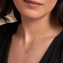 Marc Orian Colliers|Colliers Avec Pierres > Collier Flower Power Or Jaune Emeraude Diamant