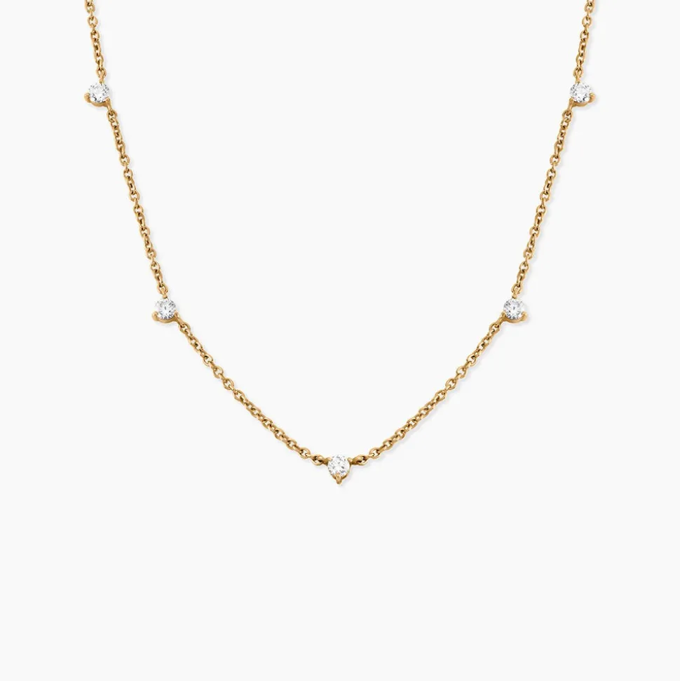 Collier Gasparine Plaqué Or Jaune Oxyde De Zirconium