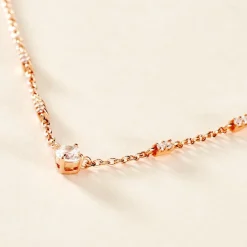 Collier Gemmie Argent Rose Oxyde De Zirconium