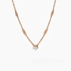 Collier Gemmie Argent Rose Oxyde De Zirconium